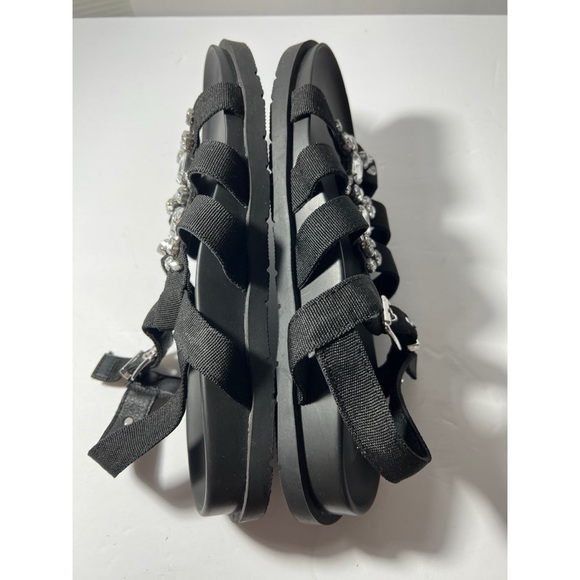 Vs Elegant Black Sandals with Crystal Embellishments - Picture 5 of 8